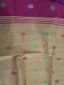Red Linen Saree