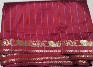 Elegant Maroon Striped Saree