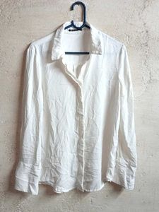 Ladies Formal Shirts Top Full-sleeve White