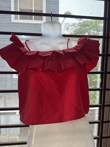 Peach Ruffle Top
