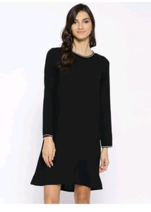 Black Formal Midi Dress With 2 Side Pockets