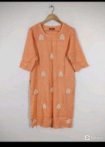 Peach Color Embroderied Kurta