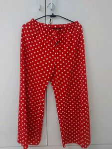 Women Red Polka Dot Palazzo