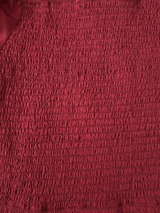 Maroon Tie-Front Crop Top