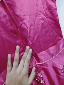 Pink Embroidered Ethnic Gown