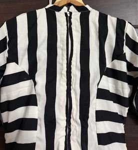 Black &amp; White Striped Maxi Dress