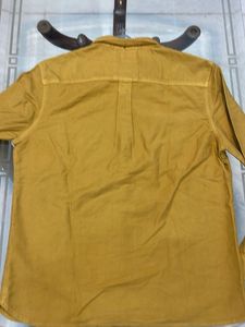 Waffle Story Yellow Button-Down