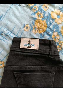 Blue &amp; Black Minimal Straight Jeans For Girls