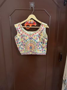 Cream Embroidered Lehanga