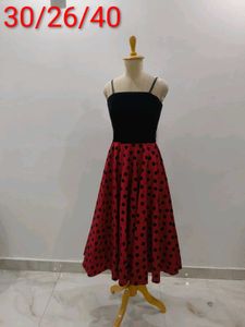 Retro Polka Dot Swing Dress