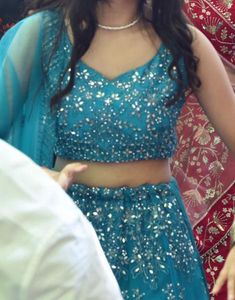 Teal Designer Embellished Lehenga