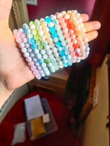 Crackled Agate Beaded Bracelet Stack