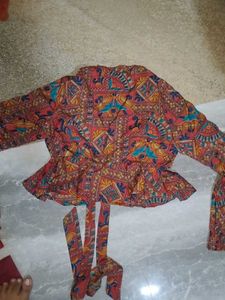 Printed Tie-Up Top