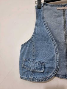 Denim Cropped Vest
