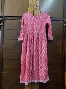 Pink Floral Print Kurta
