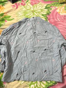 Cute Blue Leaf Print Top