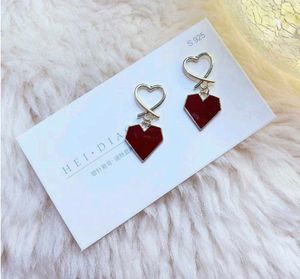 Red Heart Drop Earrings