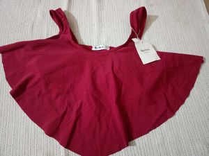 Burgundy Ruffle Tankini Top