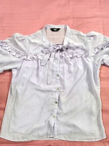 Cute Lilac Ruffle Short Top
