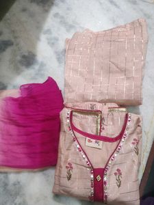 Pink Embroidery Kurta Set