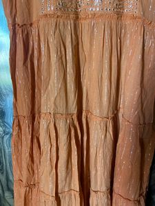 Coral Anarkali Style Gown