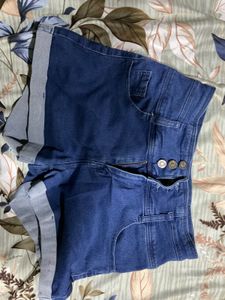 Denim High-Waisted Shorts