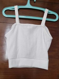 White Ribbed New Top