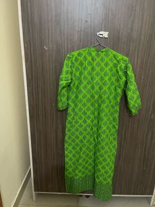 Green Salwar Kameez with Black Dupatta