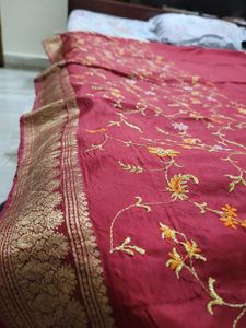 Elegant Maroon Banarasi Silk Sari