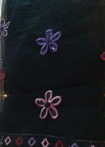 Net And Synthetic Combination Saree