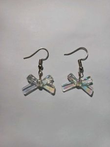 Handmade Clear Bow Earrings
