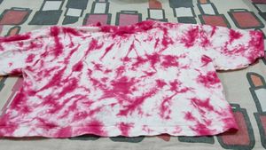 Womens Tie Die Pink Colour Crop Top .