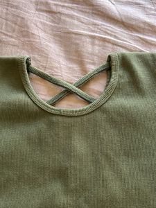 Green Top with Criss-Cross Back