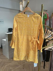 URBANINC Yellow Polka Dot Mini Dress