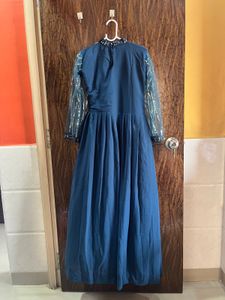 32 Bust Blue Embellished Maxi Dress