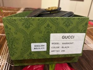 Gucci Black Sling With Gold Chain