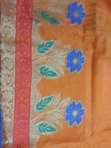 Orange Floral Anarkali Suit