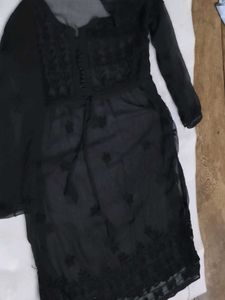 Georgette Black Kurti 🖤