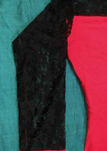 Red &amp; Black Kurti Set