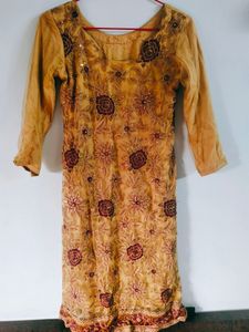 cotton silk with net Suit.