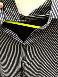 Striped Fit and flare Shirt Dress