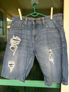 Denim Shorts Distressed