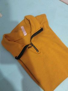 Mustard Pullover with Zipper Detail