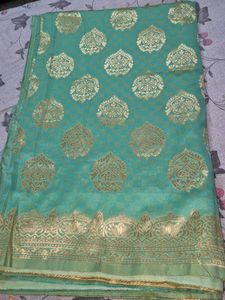 Green &amp; Gold Dress Material