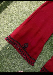 Trendy Red Plazzo Set