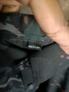 Camo Print Button-Down Shirt