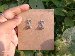 Floral Silver Earrings