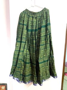 Green Skirt With Full Work