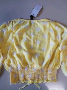 Chic Yellow Floral Print Top