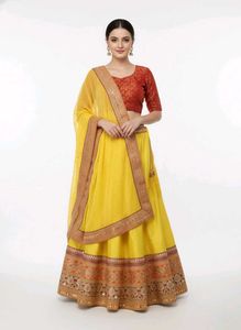 Bespoke Bridal Raw Silk Lehenga Bust 40 inch